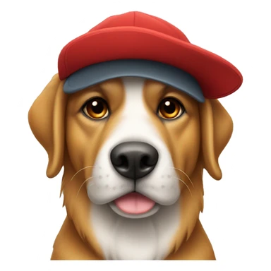UN PERRO CON UNA GORRA ROJA  sticker