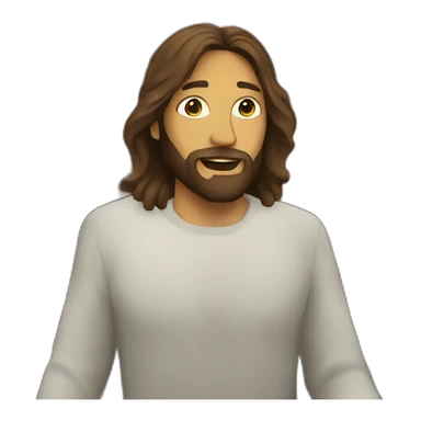 Jesus riding a train sticker