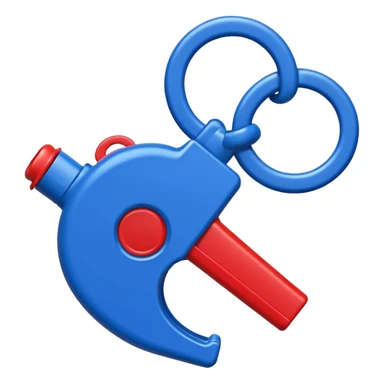 whistle in blue (#00A3E0) and red (#F9423A)  sticker