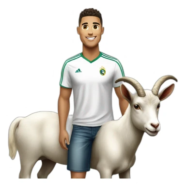 Ronaldo On the back of a goat sticker