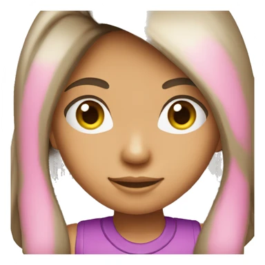 dark haired lightskin girl long hair  playing pink nintendo ds sticker