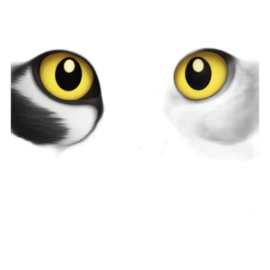 black and white cat with yellow eyes sticker