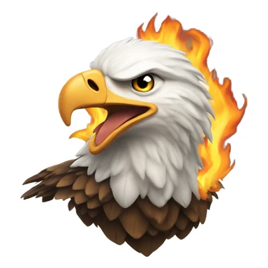 Eagle on fire sticker