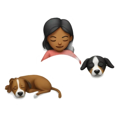 person sleeping in bed with 2 dogs sticker