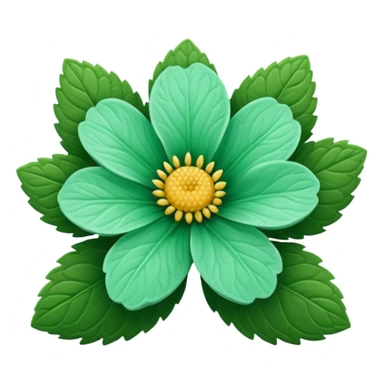 Mint and dark green flower sticker