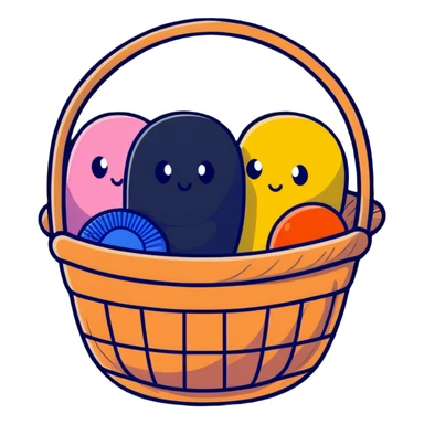 colorful embroidery threads in a basket sticker