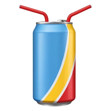 drink can blue red yellow Surfside single straw sticker