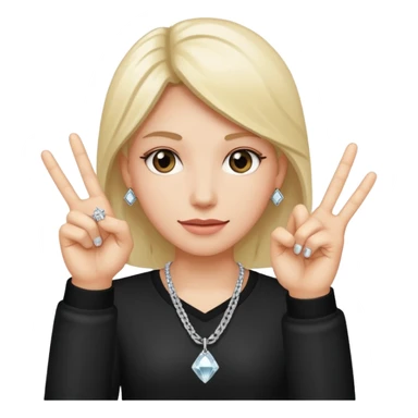 Rock out fingers with diamond ring sticker