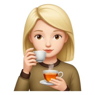 drinking tea looking phone sticker