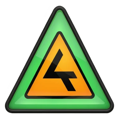 danger green triangle sign sticker