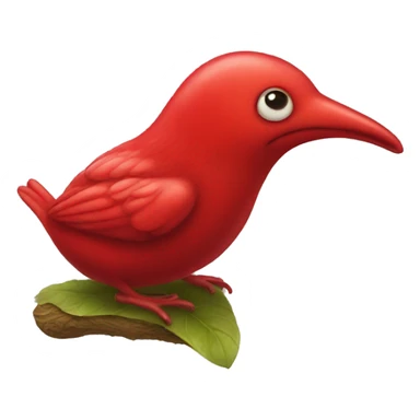 Red bird slug kiss sticker