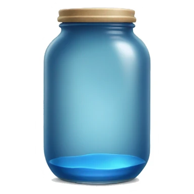 Round jar with Blue liquide  sticker