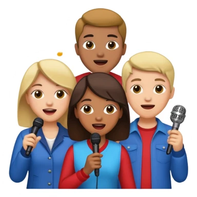 microphone for group karaoke with people more sticker