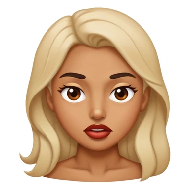 Side eye biting lips sticker