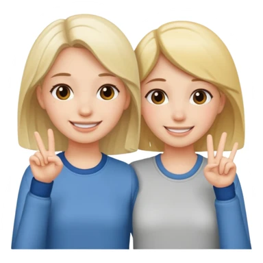 Girls saying bye sticker