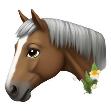 Horse with a flower  sticker