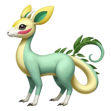 Tropical Exotic Meloetta-Leavanny-Gallade-Ampharos-Inteleon-Nidoqueen-Fakémon-Pokémon-hybrid-fusion-creature, full body sticker