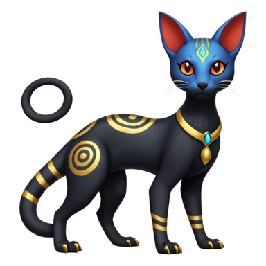 Salandit-Bastet-Umbreon-Fakémon-hybrid-creature (full body)  sticker