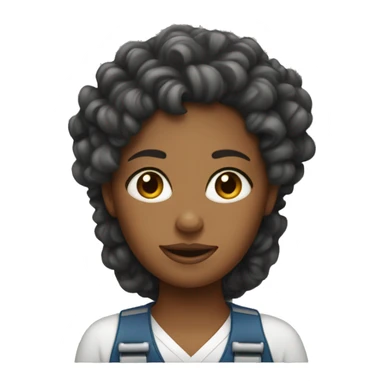 Curly girl worker sticker