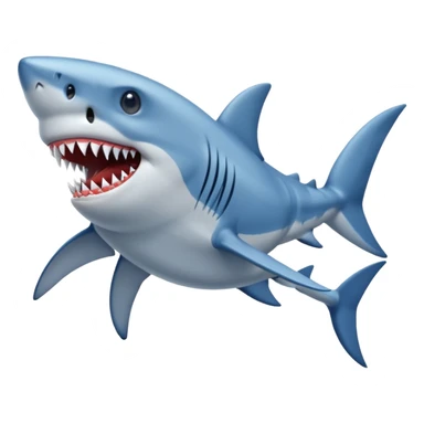 A shark with blue shoes sticker