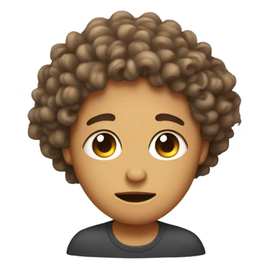 Kidney overworking with curly hair sticker
