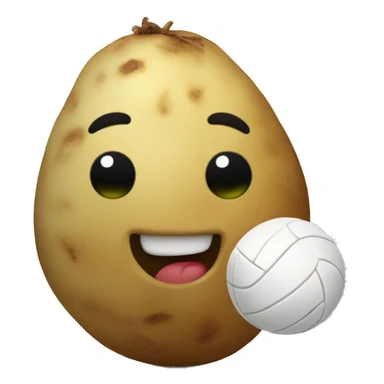 potato playing volleyball sticker