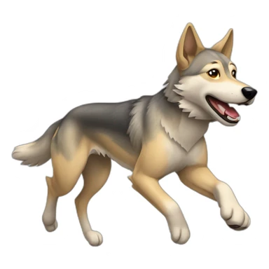 Czechoslovakian wolfdog running   sticker