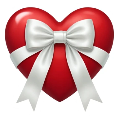 dark red heart with white bow sticker