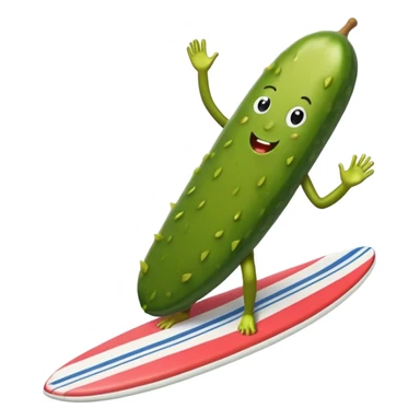 Pickle on a surfboard sticker