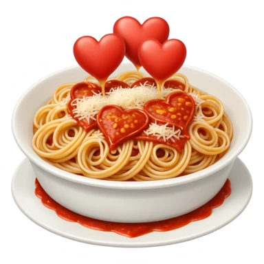 Spaghetti shaped like hearts sticker