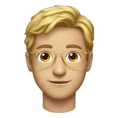 young white man with golden aviator glasses sticker