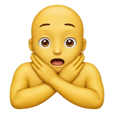 yellow emoji hands choking itself, tight around the neck sticker