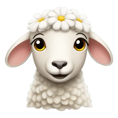 cute sheep with a flower behind its ear sticker