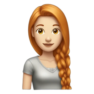 pretty-woman-with-long straigh ginger hair sticker