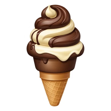 melted white and dark chocolate ice cream sticker