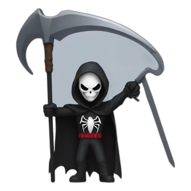 Grim reaper as Spider-Man with a scythe sticker