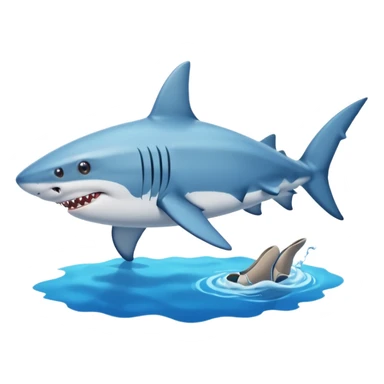 Put the shoes on the fins of the shark sticker