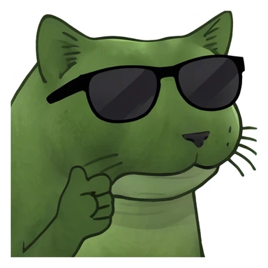 Cat with sunglass sticker