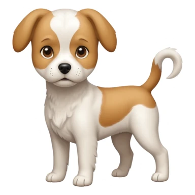 a full body white beagle x maltese x chi dog the size of a kelpie with light brown ears and a light brown patch on one eye sticker