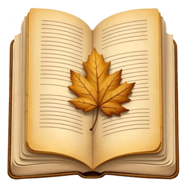 open book, beige and brown colours, autumn vibe sticker