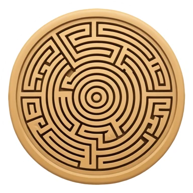 round maze sand color sticker