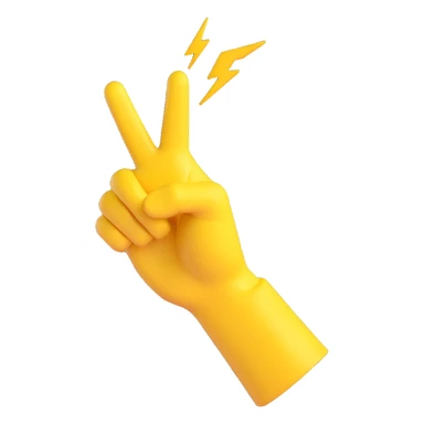 yellow hand making the 'OK' gesture with a lightning bolt on the back, 3D emoji style sticker