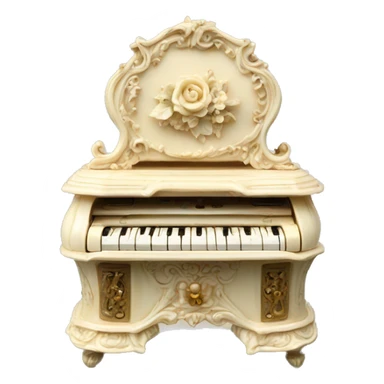 Vintage rococo ivory music box sticker