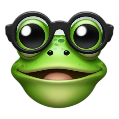 frog with black glasses sticker