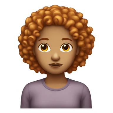 curly hair ginger lightskin girl frowning sticker