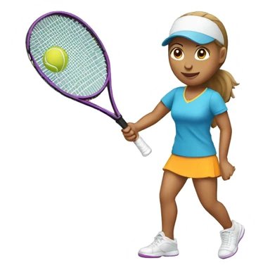tennis player female with racquet  sticker