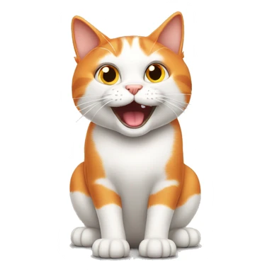orange white cat being crazy sticker