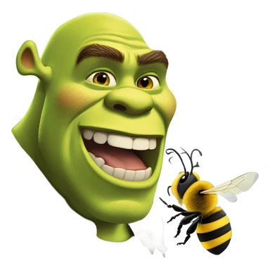 shrek getting stung by a bee  sticker