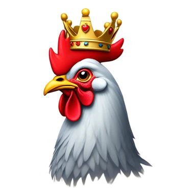 crestless rooster with a king's crown sticker