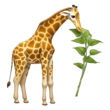 Une girafe sur un éléphant qui mange des feuilles sticker